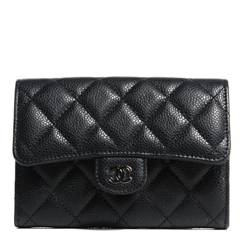 chanel quilted small flap wallet black caviar|Small Classic Handbag Grained Calfskin & Gold.